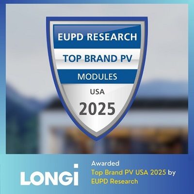 LONGi Diakui Sebagai Merek Teratas PV USA 2025 oleh EUPD Research